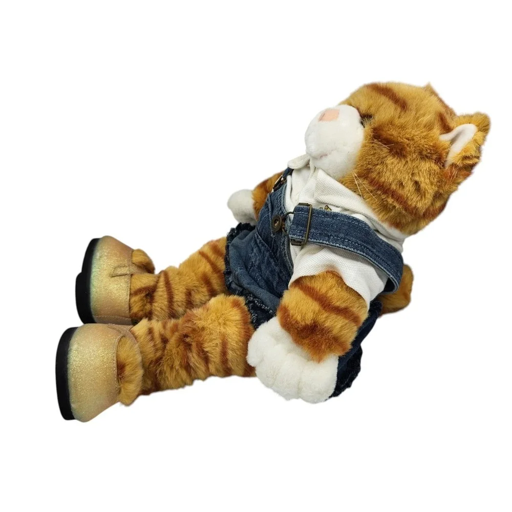 Build A Bear Orange Tabby Cat Kitty Shirt‎ Overall Dress Shoes Stuffed Animal